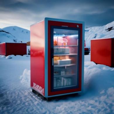 Холодильник на снегу
